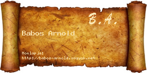 Babos Arnold névjegykártya