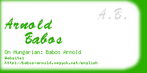 arnold babos business card